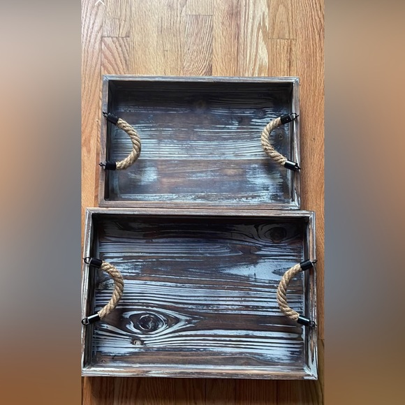 Two Wooden Trays - Picture 1 of 3